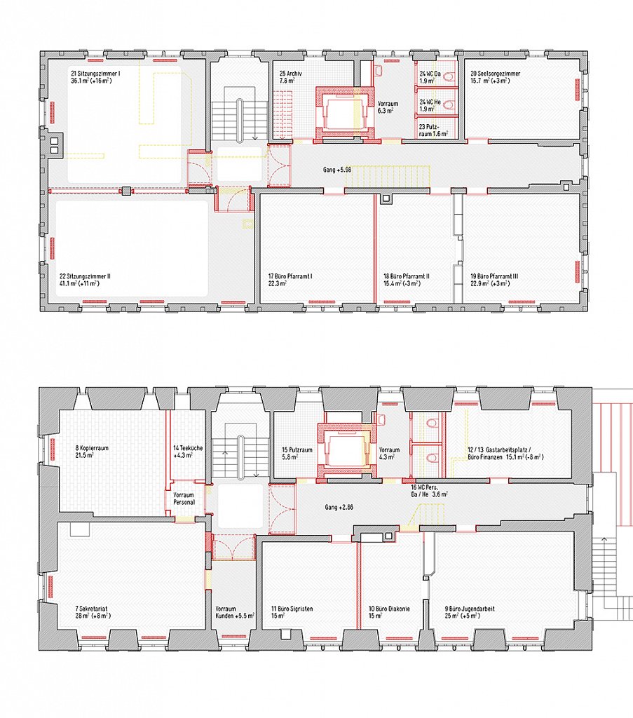 Obergeschosse altes Pfarrhaus